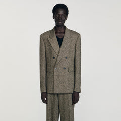 Double-breasted suit jacket String Chine Sandro Men