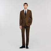 Wool suit jacket Tobacco Brown Sandro Men