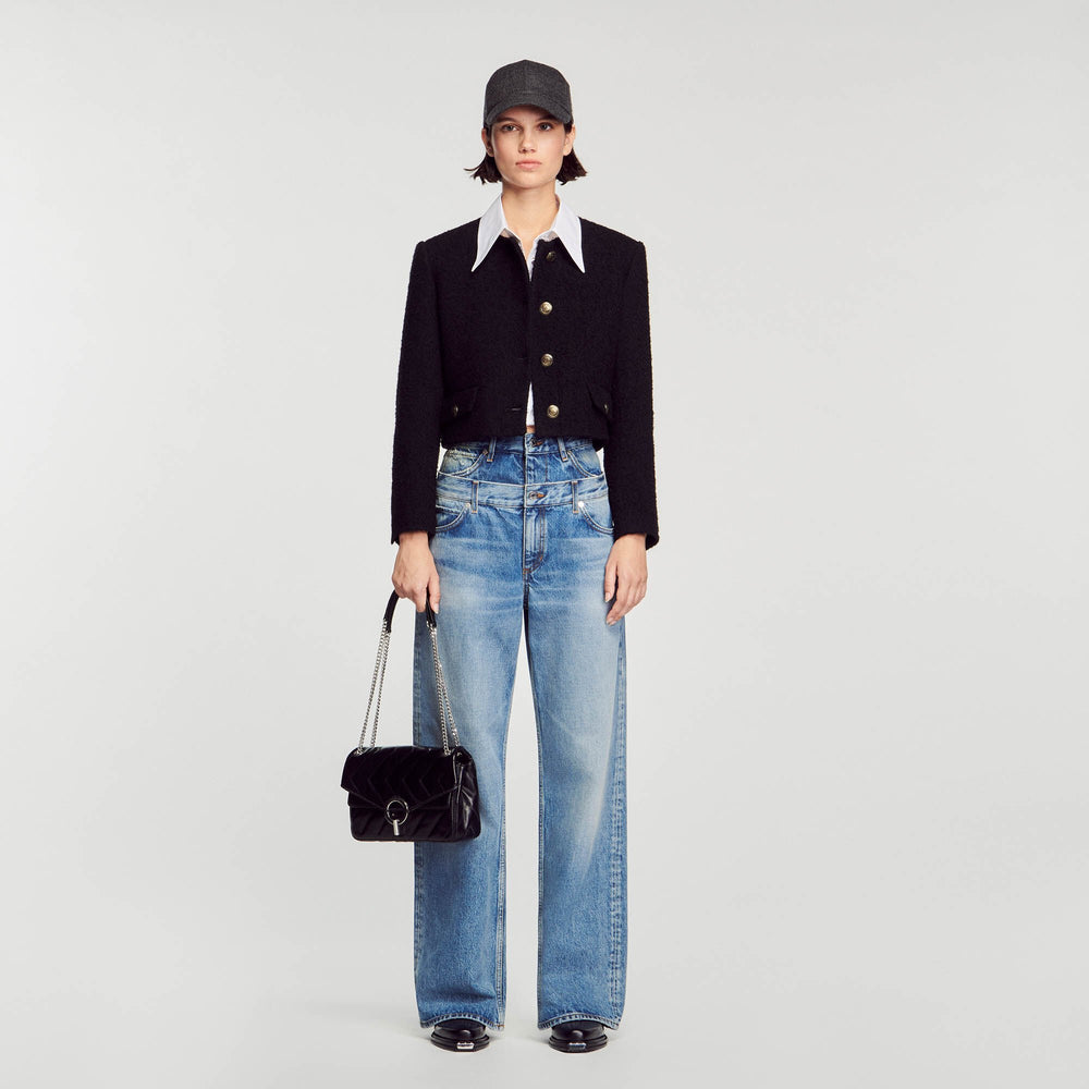Yza bag in certified leather Black Sandro Women