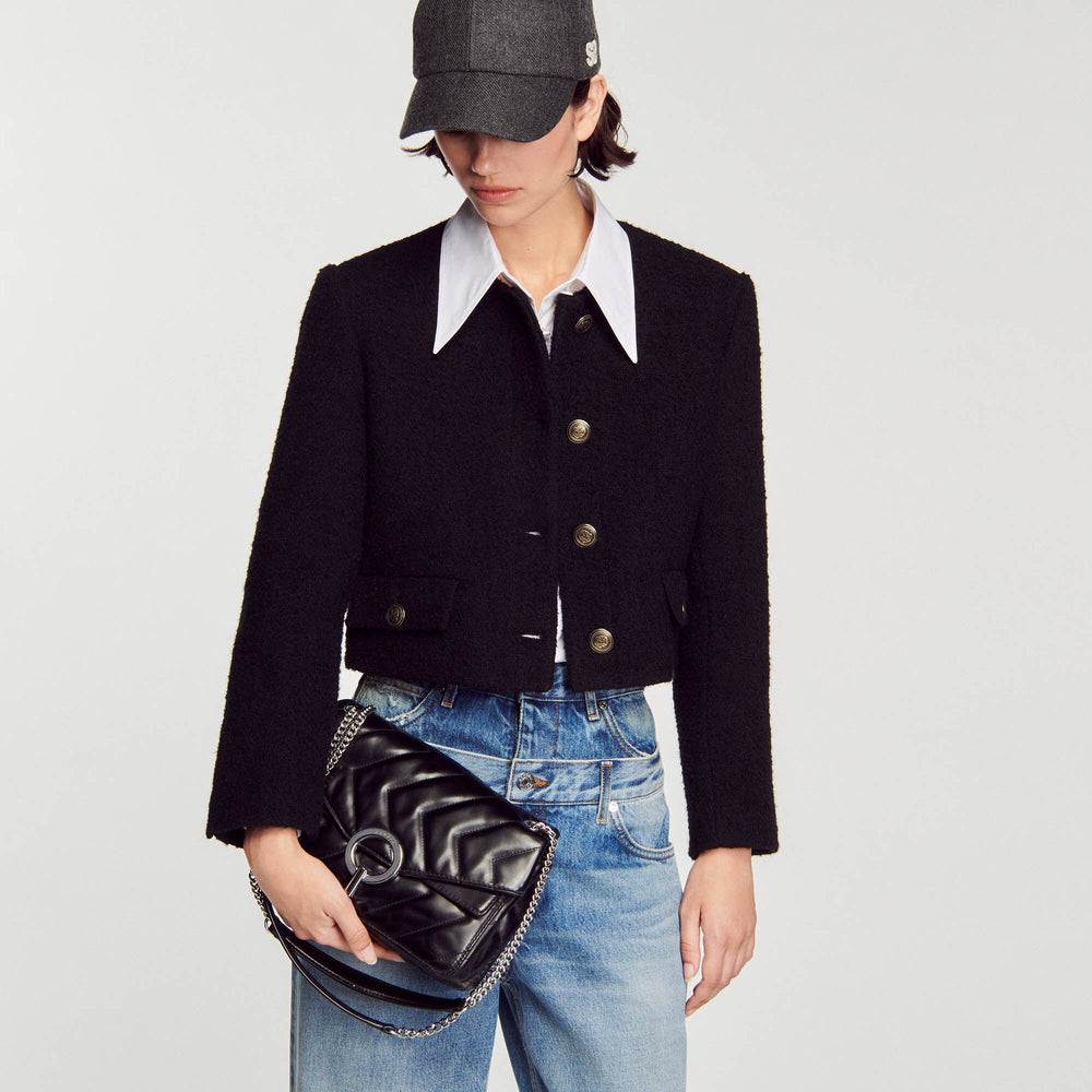Yza bag in certified leather Black Sandro Women