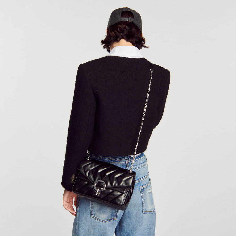 Yza bag in certified leather Black Sandro Women