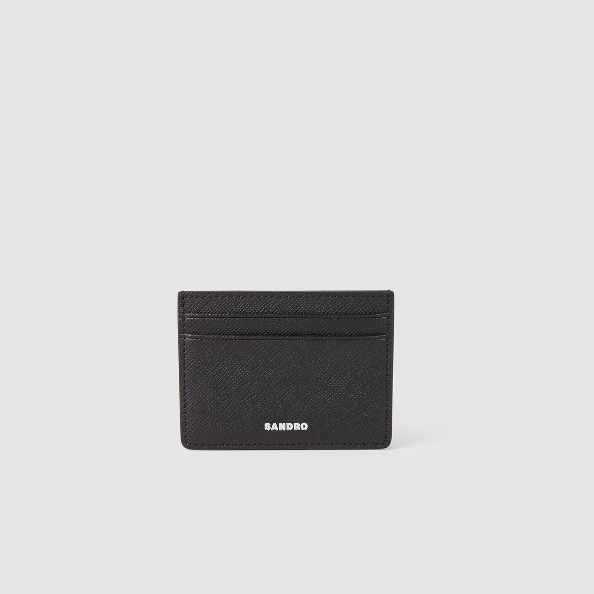 Reconstituted leather cardholder Black Sandro Men