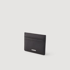 Reconstituted leather cardholder Black Sandro Men