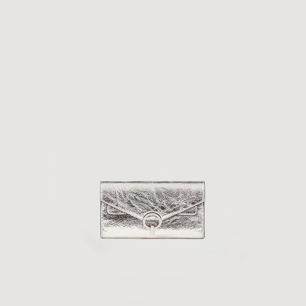 Yza Pocket clutch bag Silver Sandro Women