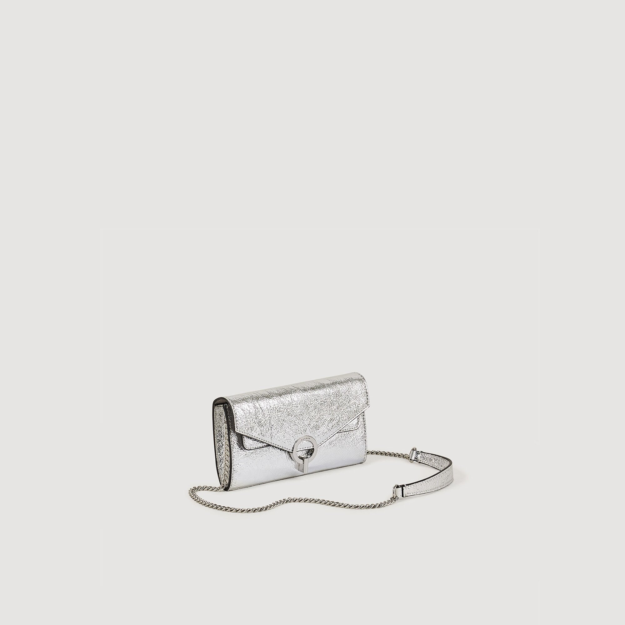 Yza Pocket clutch bag Silver Sandro Women