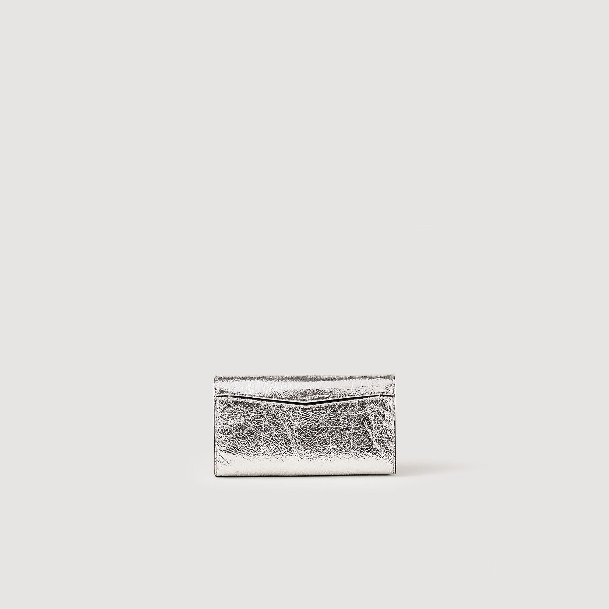 Yza Pocket clutch bag Silver Sandro Women