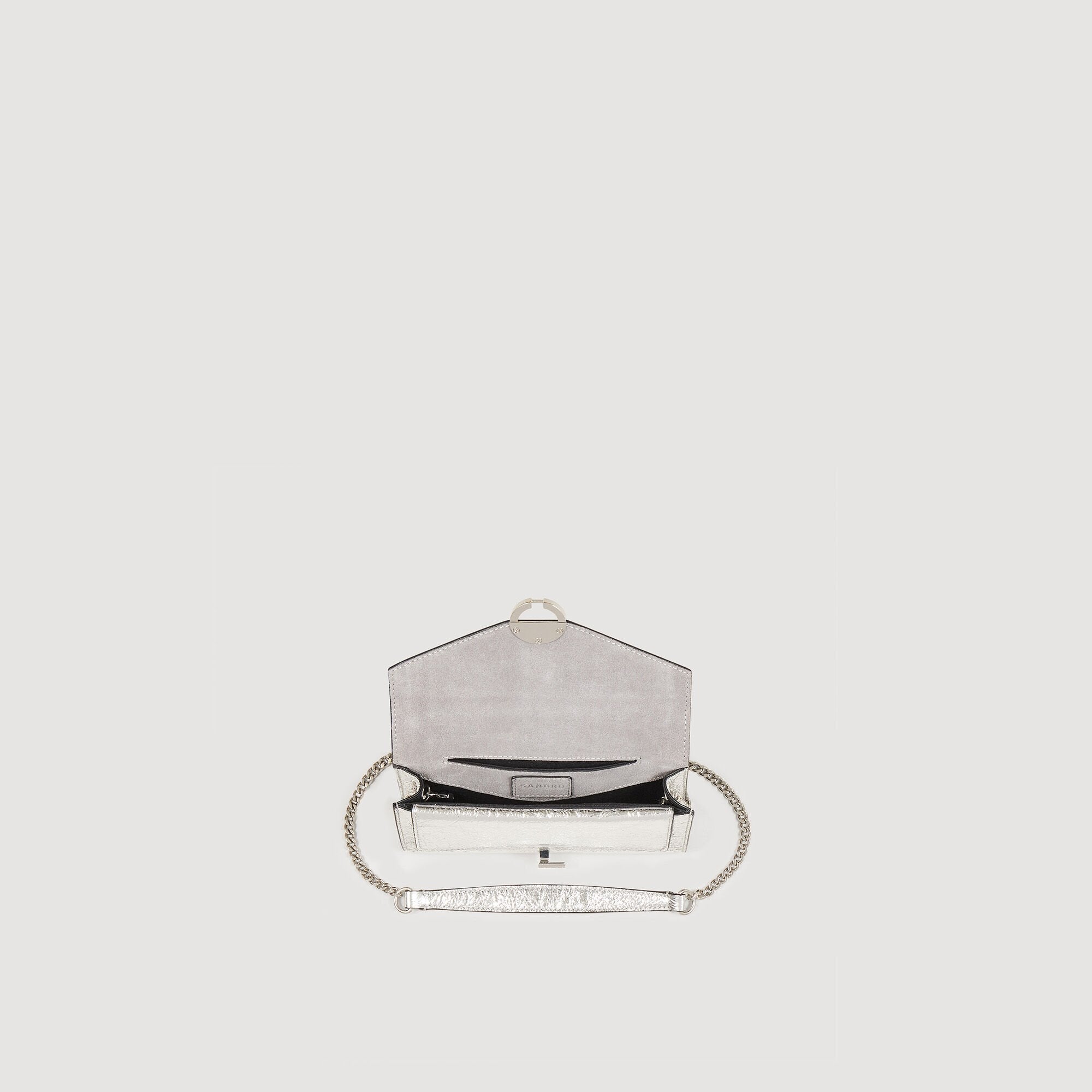 Yza Pocket clutch bag Silver Sandro Women