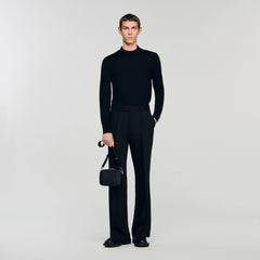 Small reconstituted leather bag Black Sandro Men