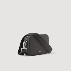 Small reconstituted leather bag Black Sandro Men