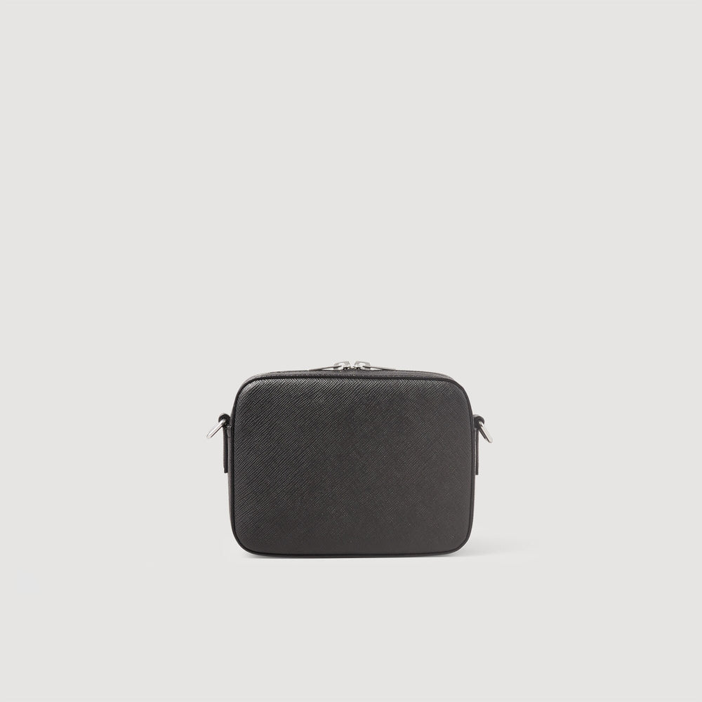 Small reconstituted leather bag Black Sandro Men