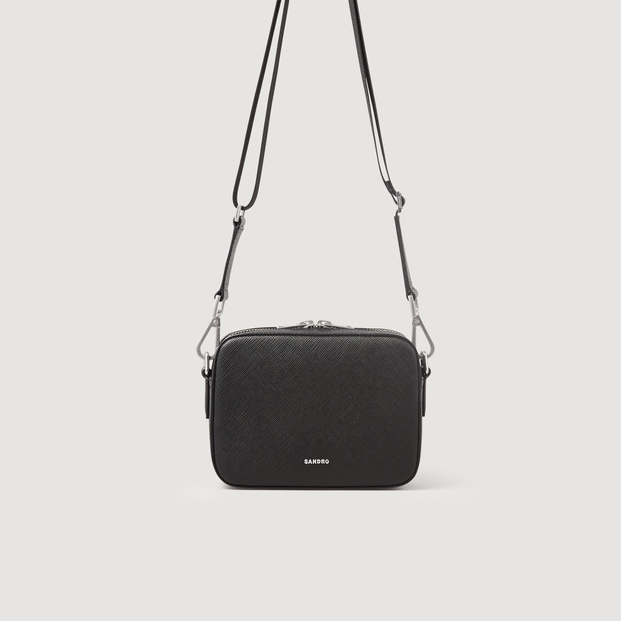 Small reconstituted leather bag Black Sandro Men