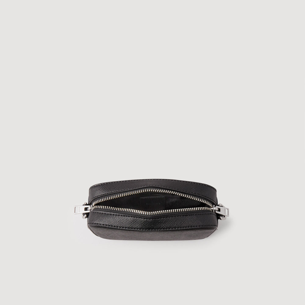 Small reconstituted leather bag Black Sandro Men