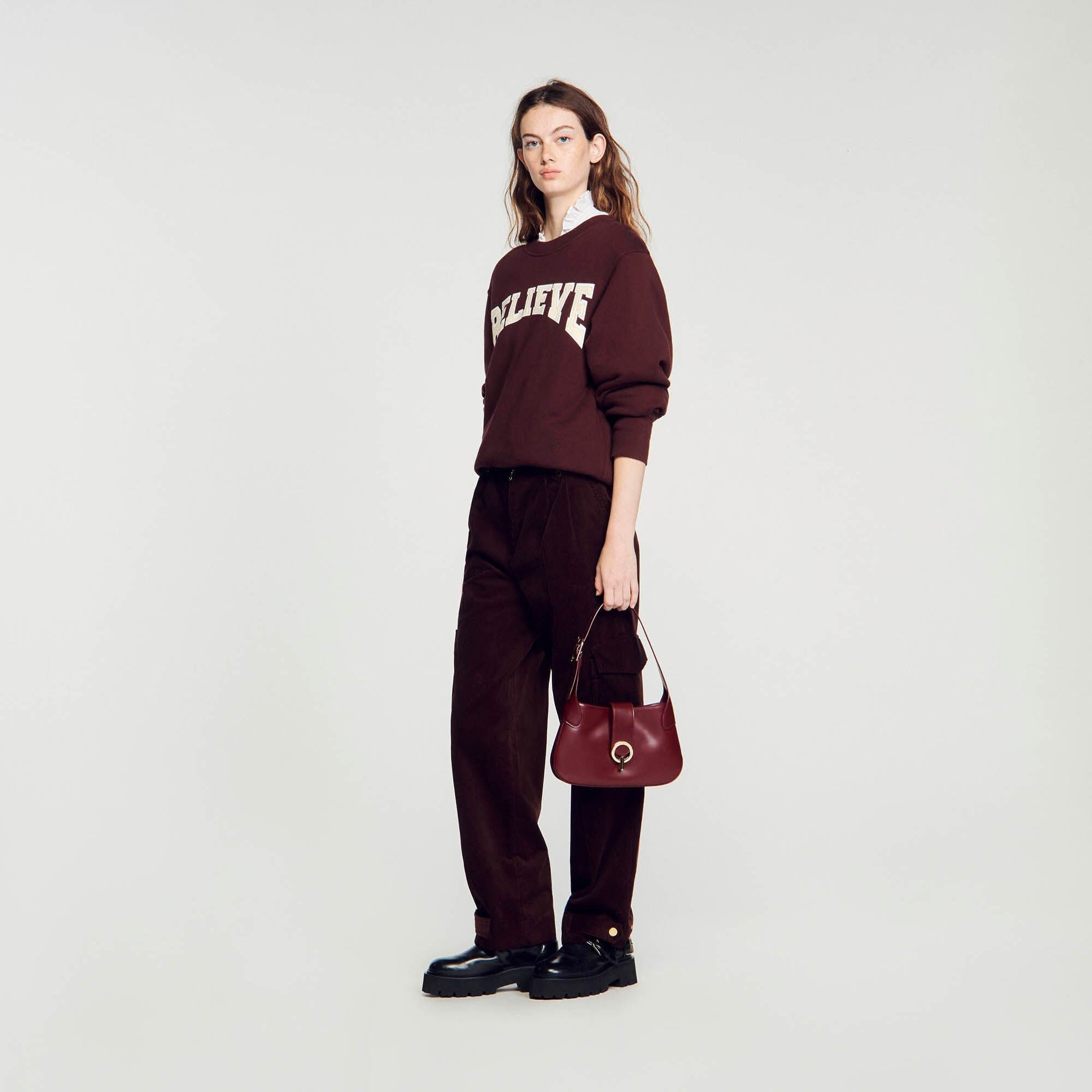 Janet bag in certified leather Bordeaux Sandro Women