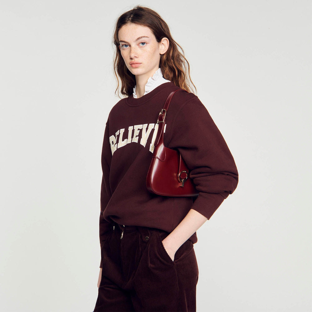 Janet bag in certified leather Bordeaux Sandro Women