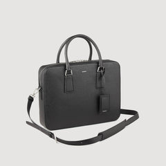 Reconstituted leather briefcase Black Sandro Men
