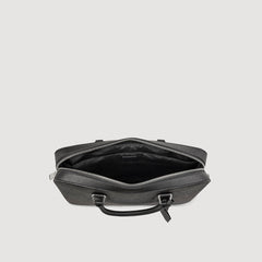 Reconstituted leather briefcase Black Sandro Men