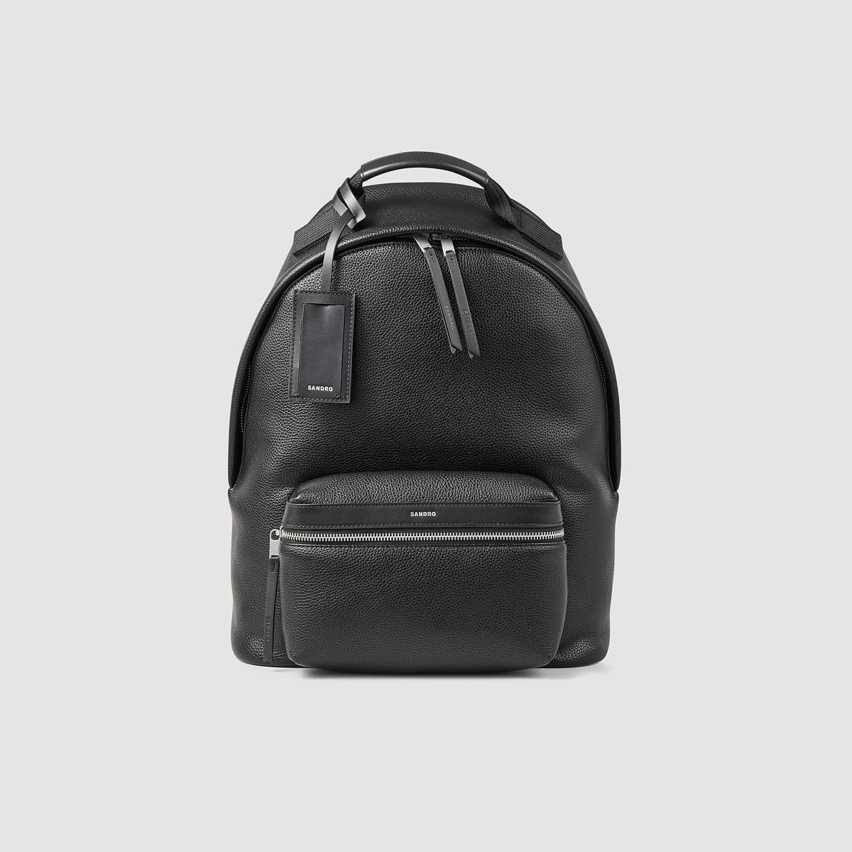 Coated canvas backpack Black Sandro Men
