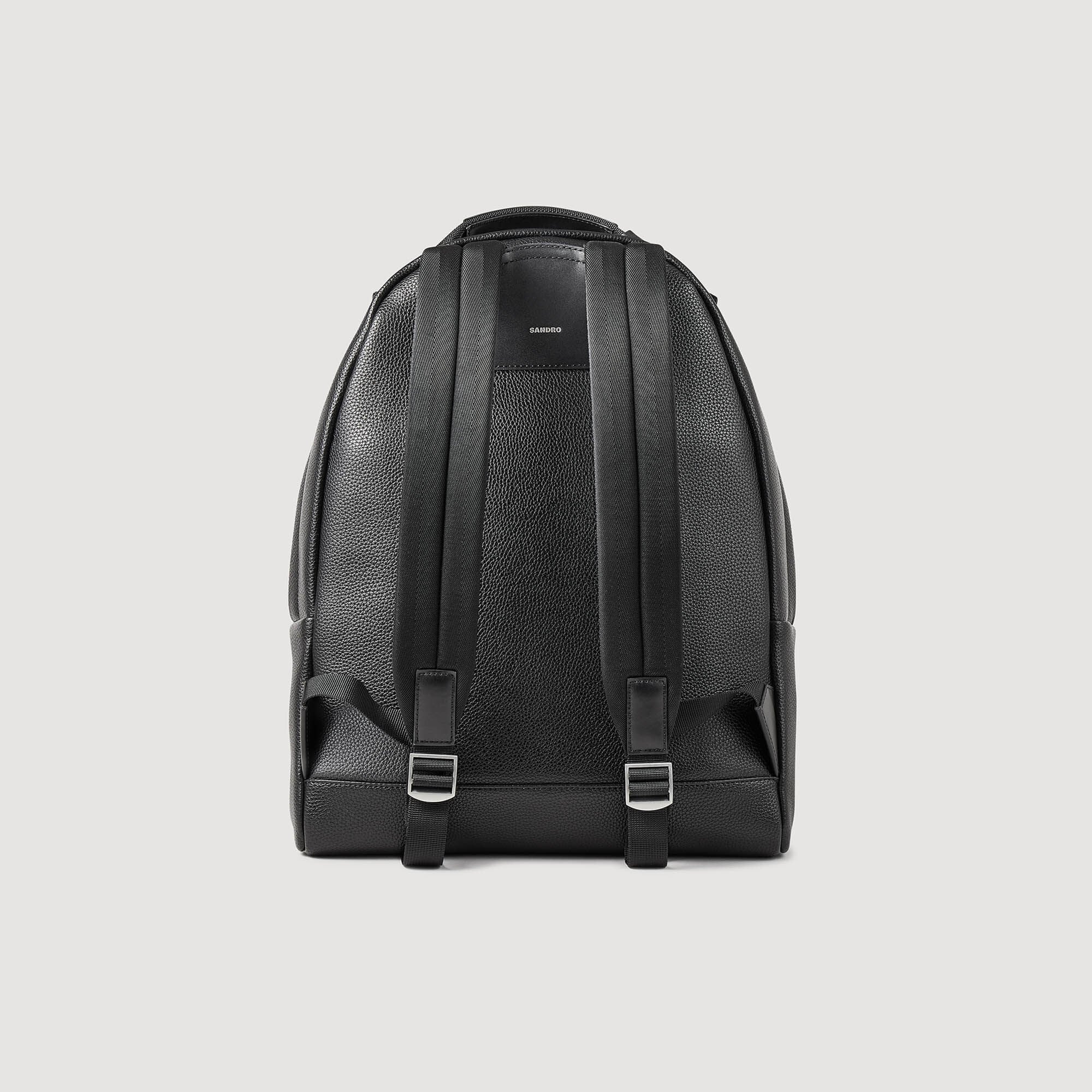 Coated canvas backpack Black Sandro Men
