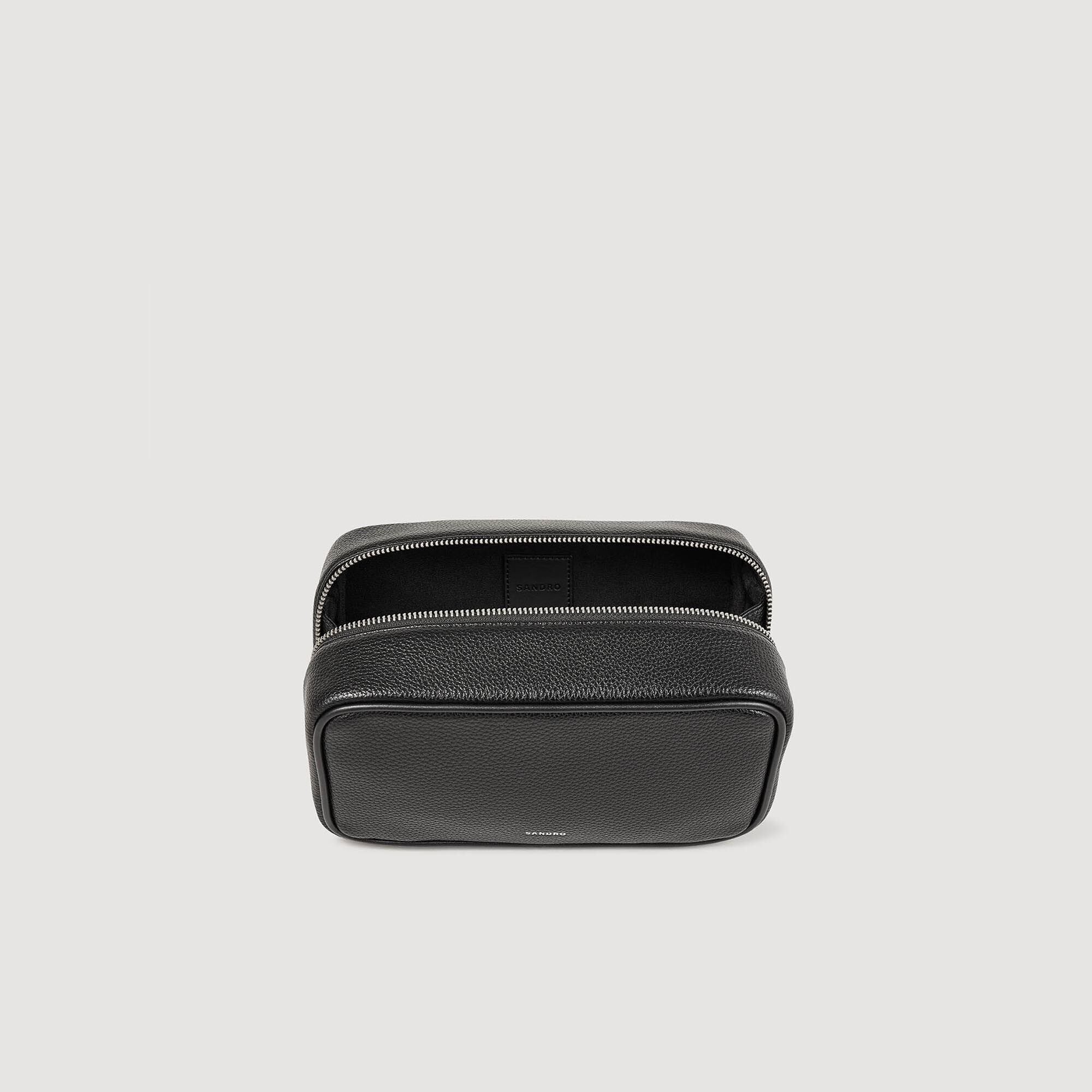 Toiletry bag in grained fabric Black Sandro Men