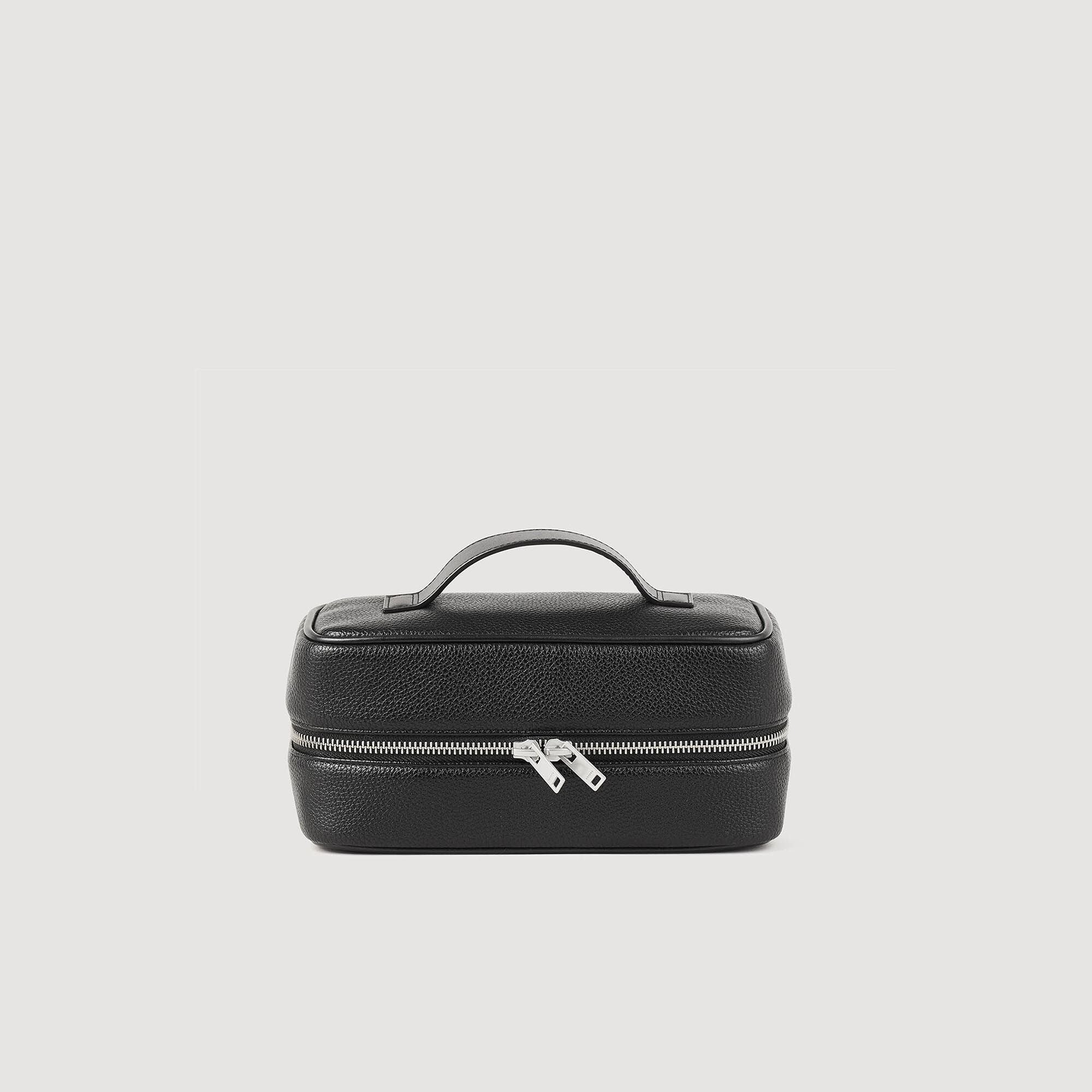 Toiletry bag in grained fabric Black Sandro Men