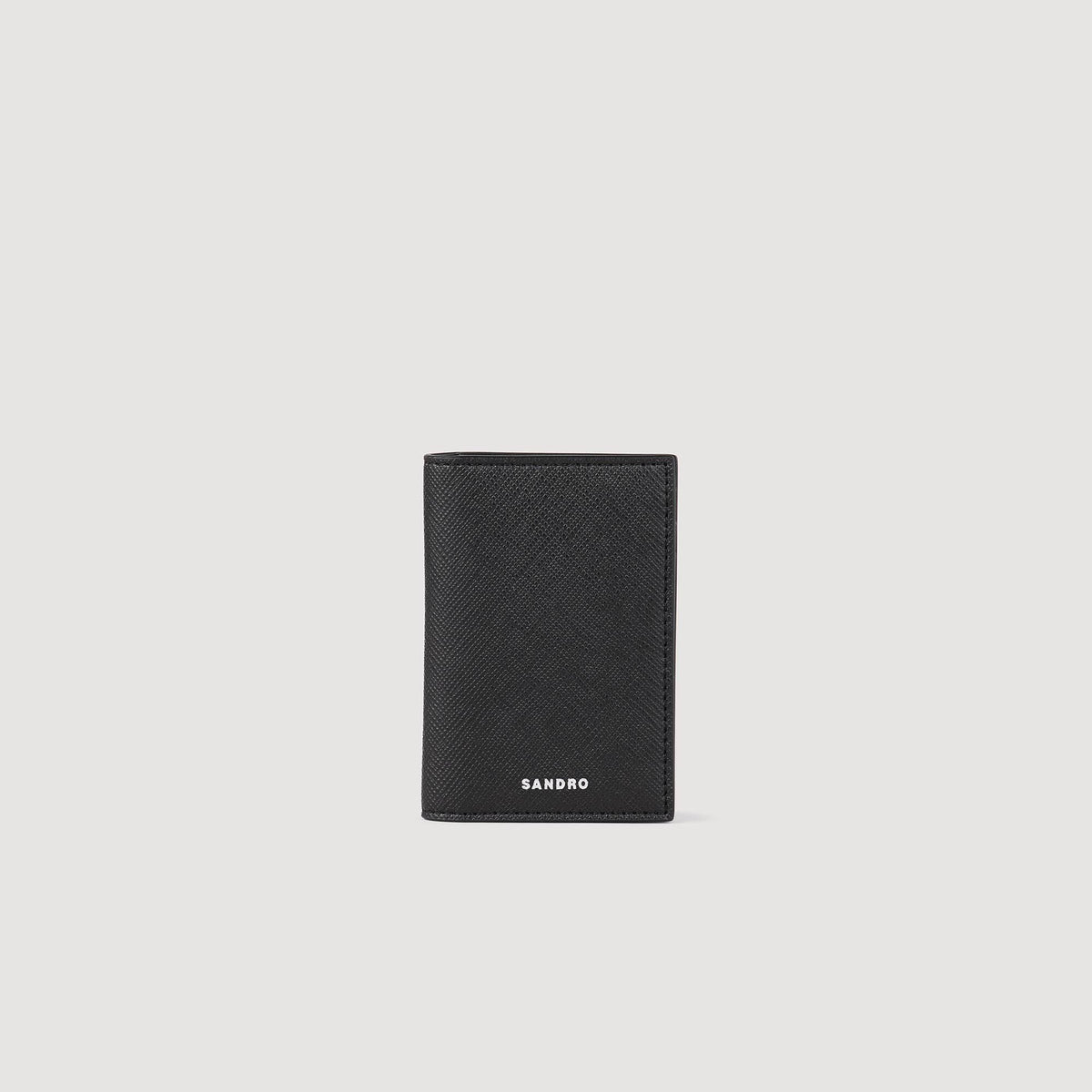 Reconstituted leather leather wallet Black Sandro Men