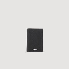 Reconstituted leather leather wallet Black Sandro Men