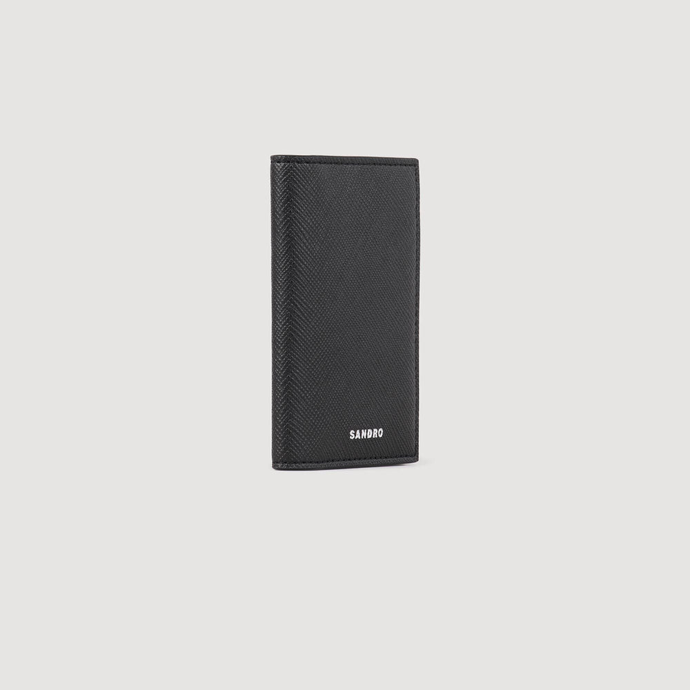 Reconstituted leather leather wallet Black Sandro Men