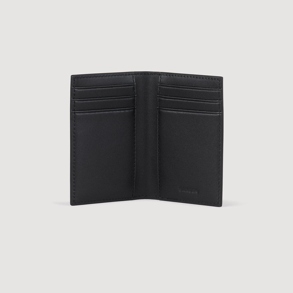 Reconstituted leather leather wallet Black Sandro Men