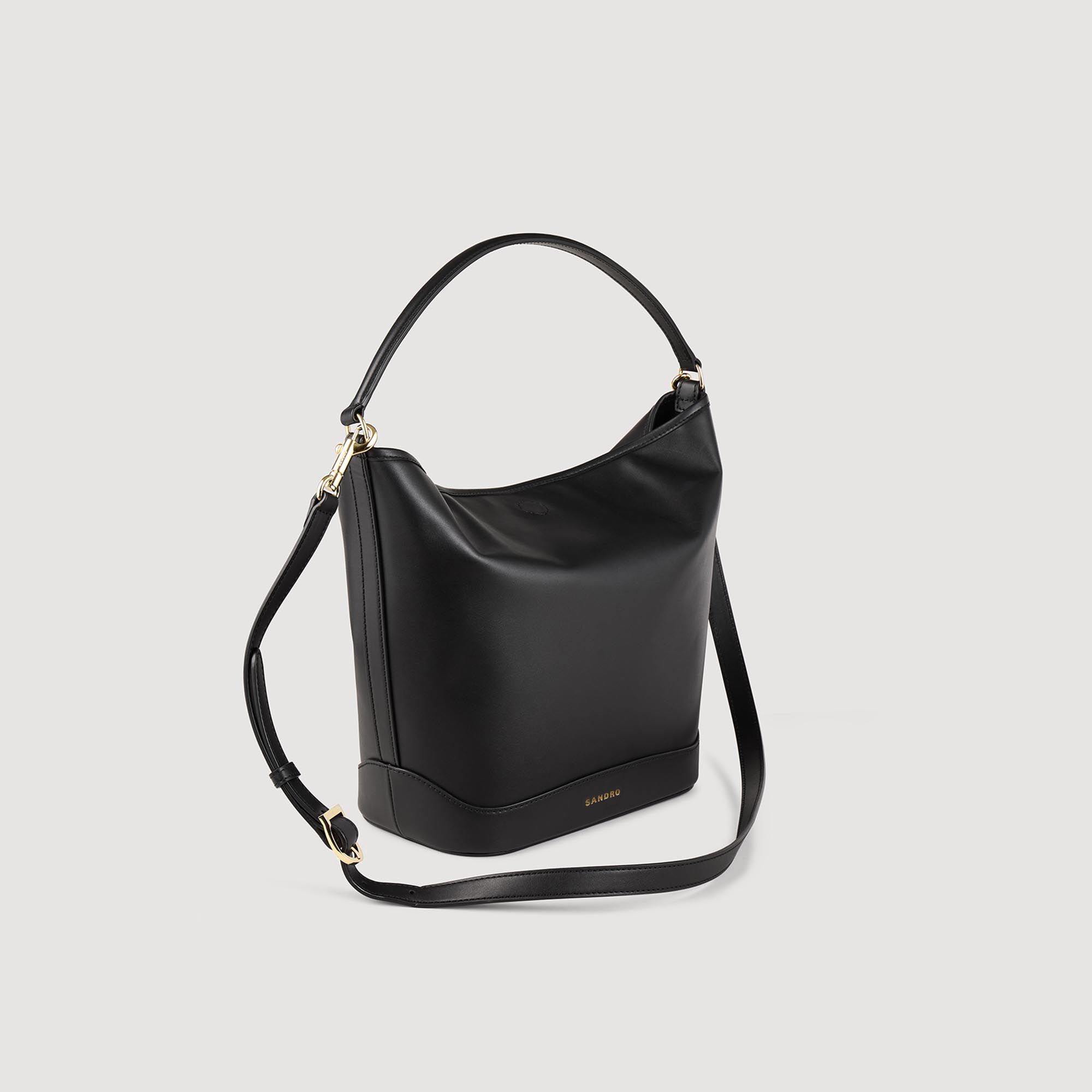 TANGOSO leather bucket bag Black Sandro Women