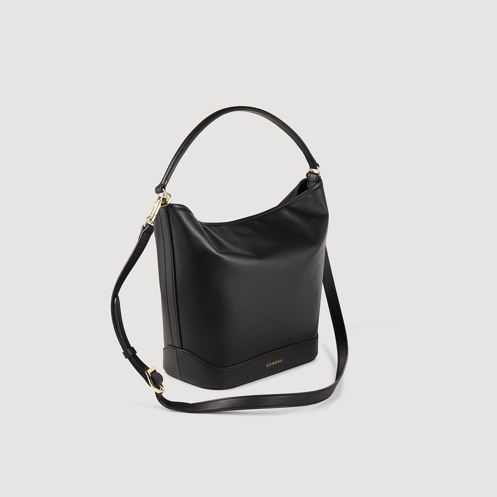 TANGOSO leather bucket bag Black Sandro Women