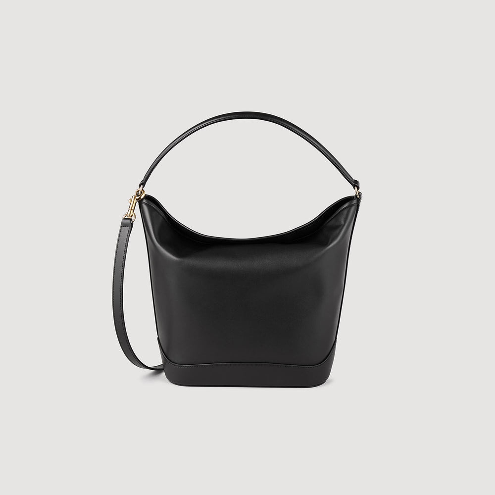 TANGOSO leather bucket bag Black Sandro Women