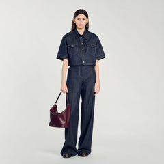 TANGOSO leather bucket bag Bordeaux Sandro Women