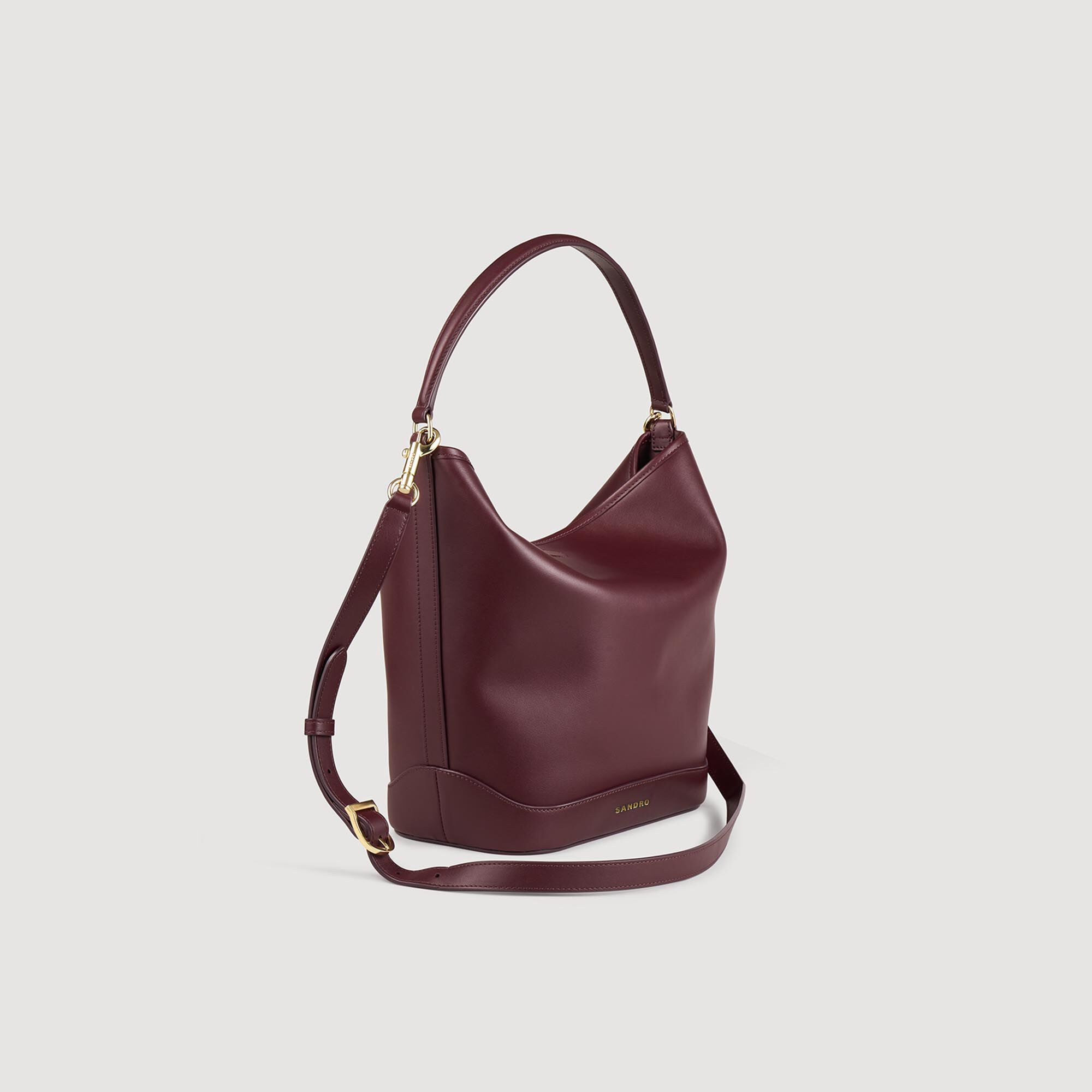 TANGOSO leather bucket bag Bordeaux Sandro Women