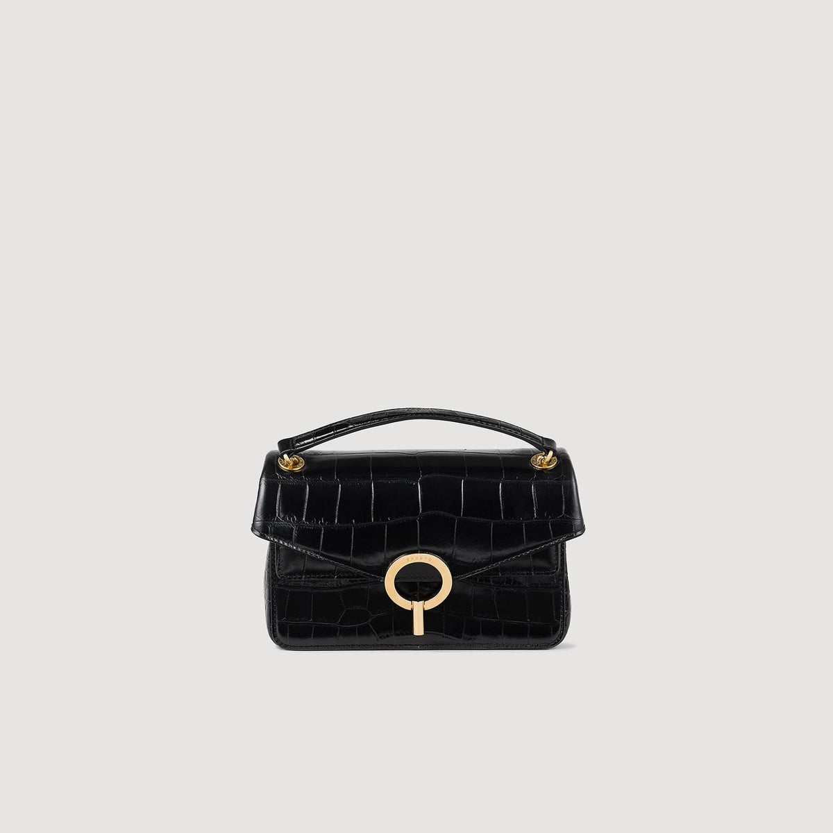 Mock croc leather Yza bag Black Sandro Women