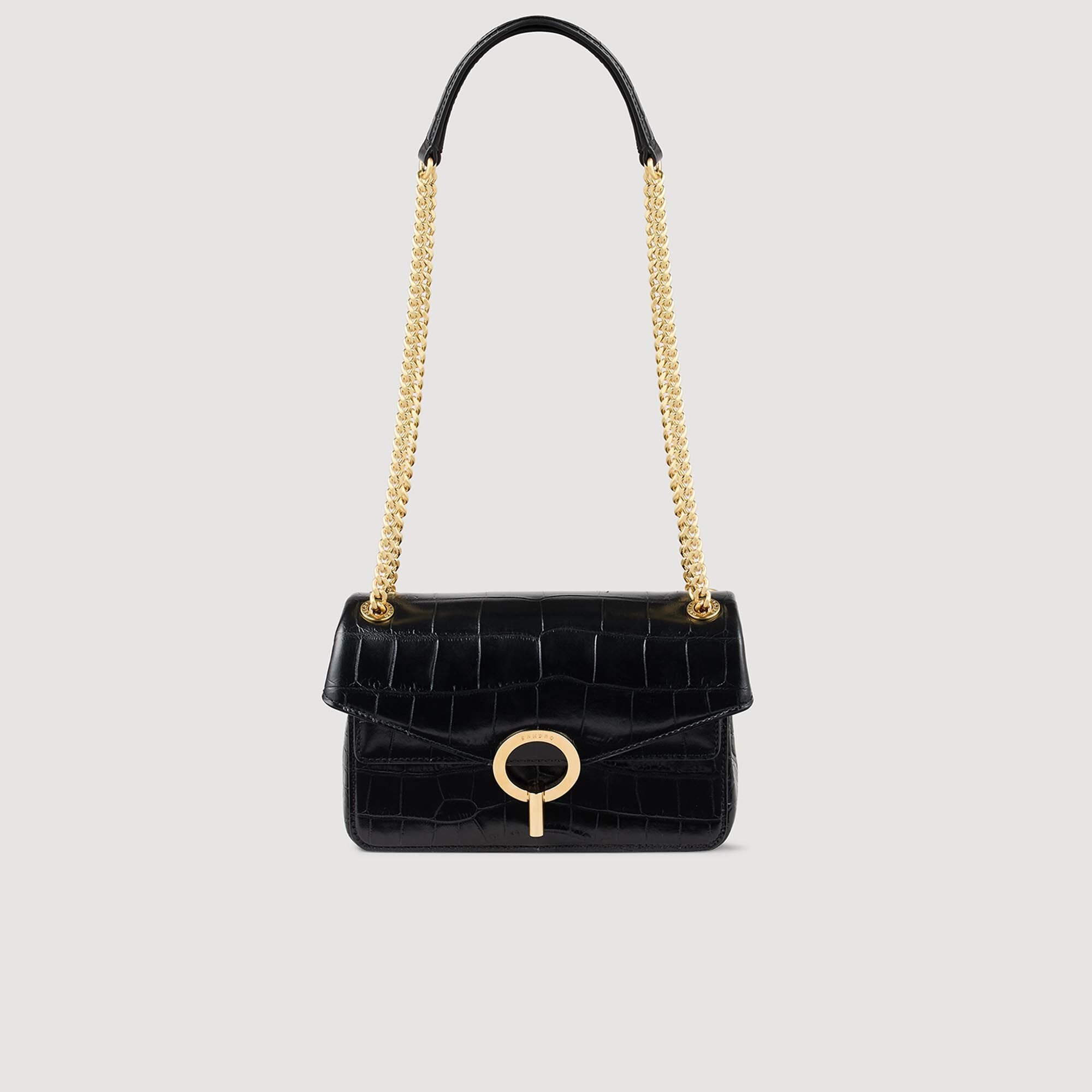 Mock croc leather Yza bag Black Sandro Women