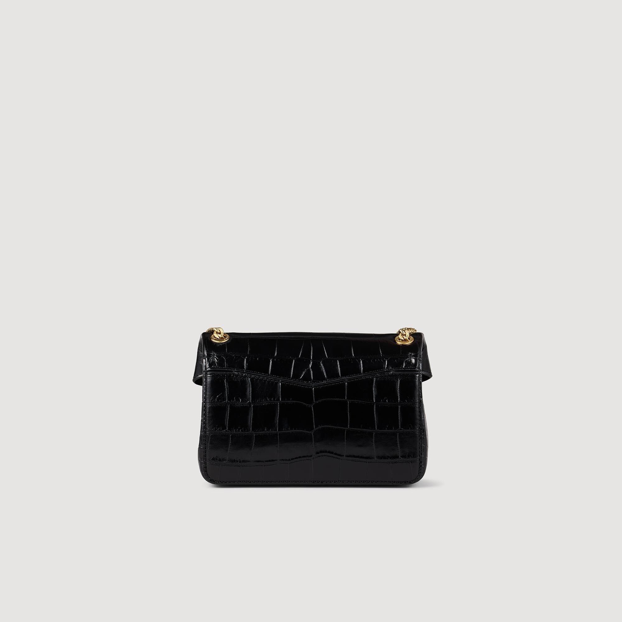 Mock croc leather Yza bag Black Sandro Women