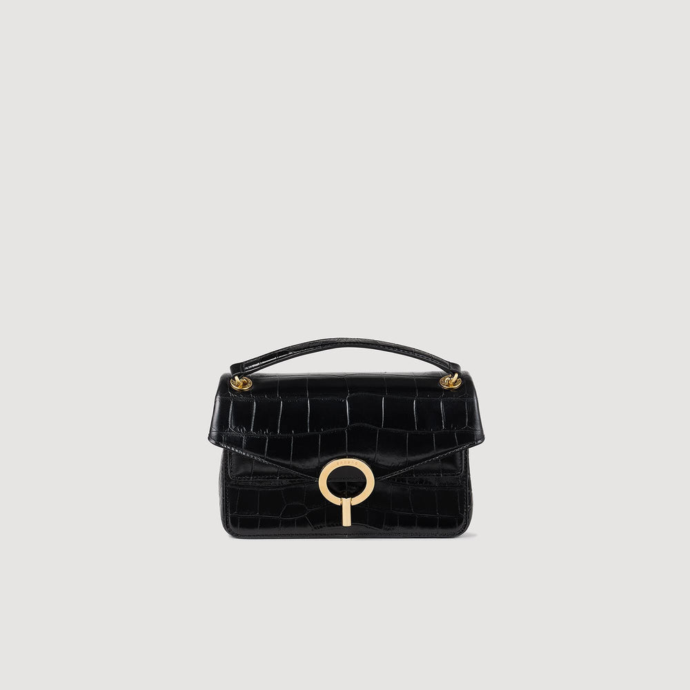 Mock croc leather Yza bag Black Sandro Women