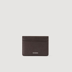 Reconstituted leather cardholder Chocolate Sandro Men