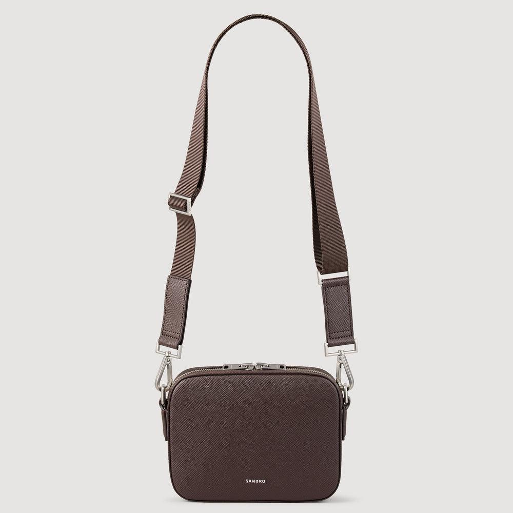 Small reconstituted leather bag Chocolate Sandro Men