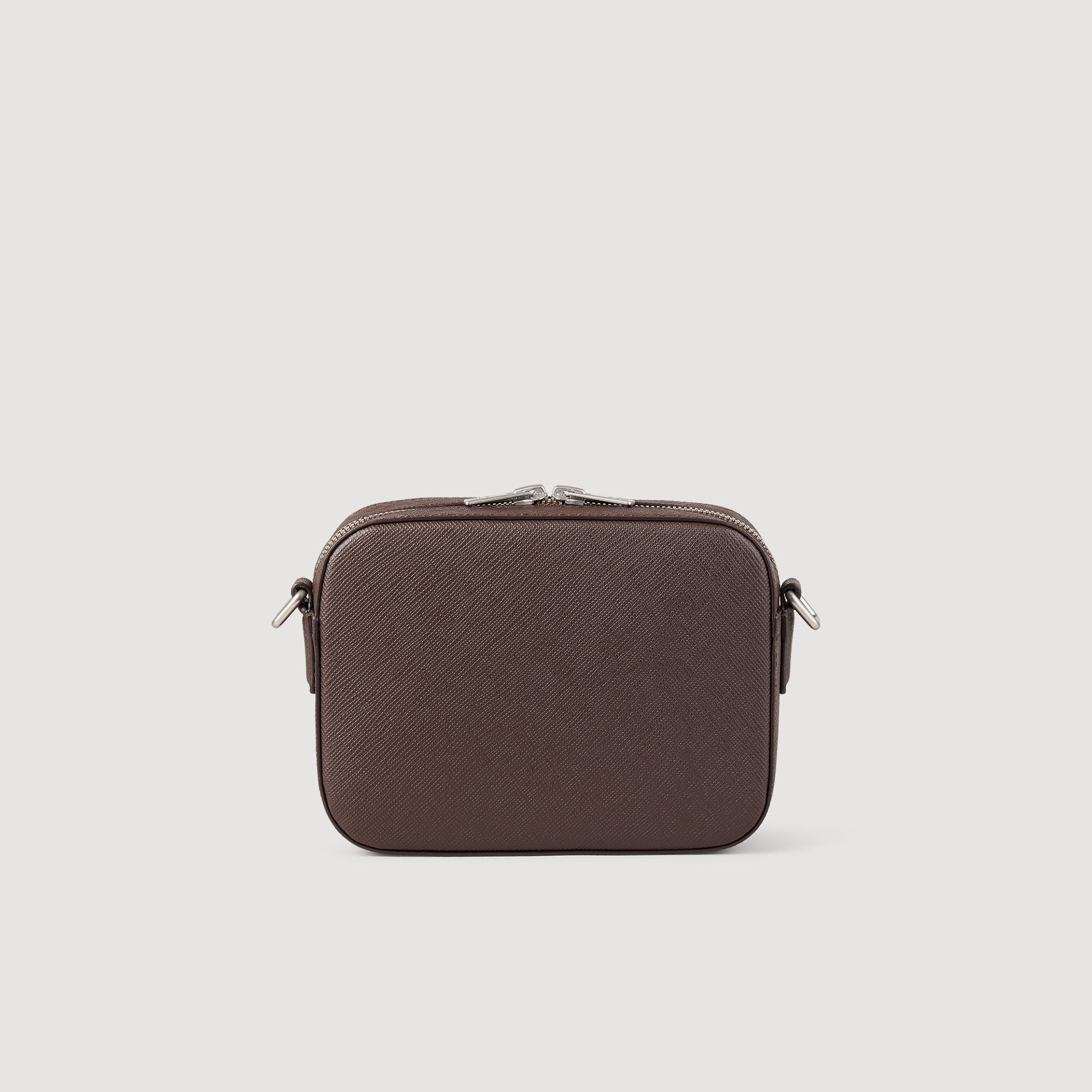 Small reconstituted leather bag Chocolate Sandro Men