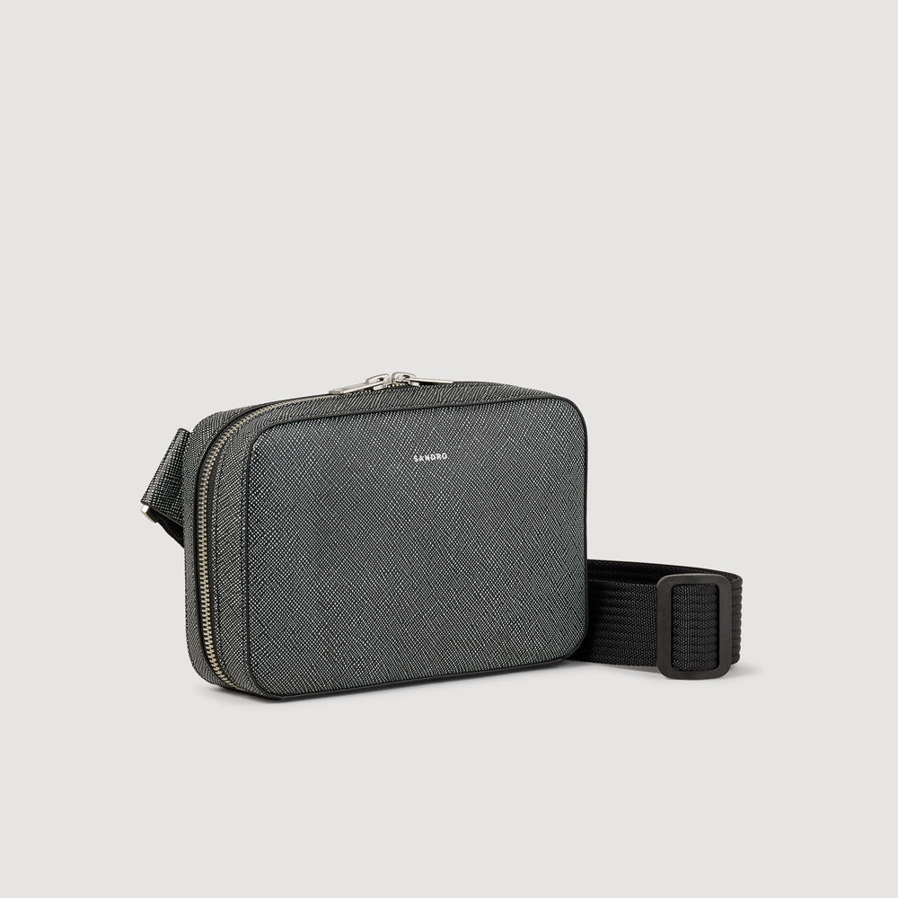 Small reconstitued leather bag Graphites Sandro Men