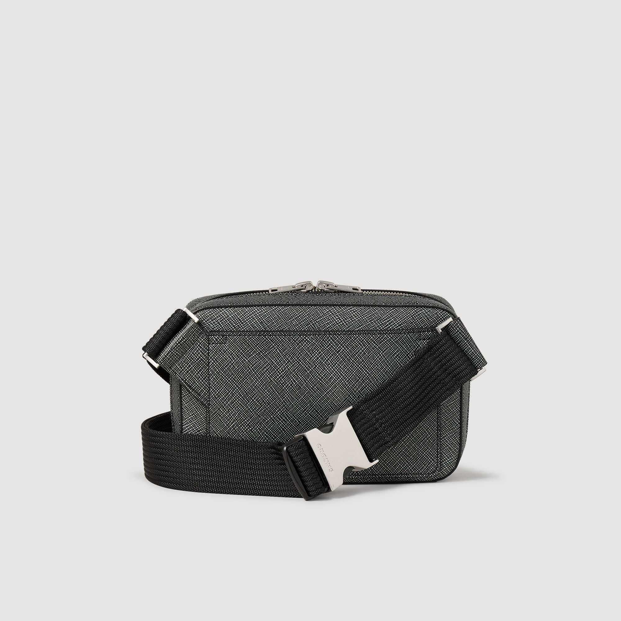 Small reconstitued leather bag Graphites Sandro Men