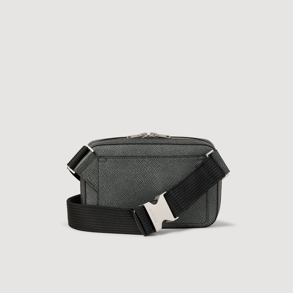 Small reconstitued leather bag Graphites Sandro Men