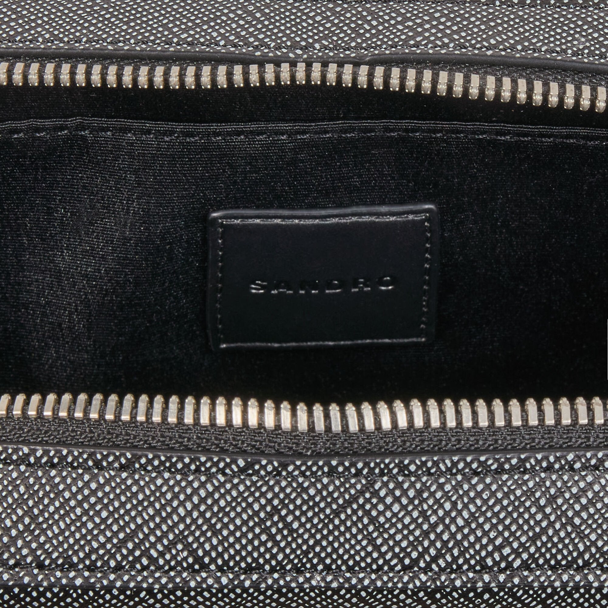 Small reconstitued leather bag Graphites Sandro Men