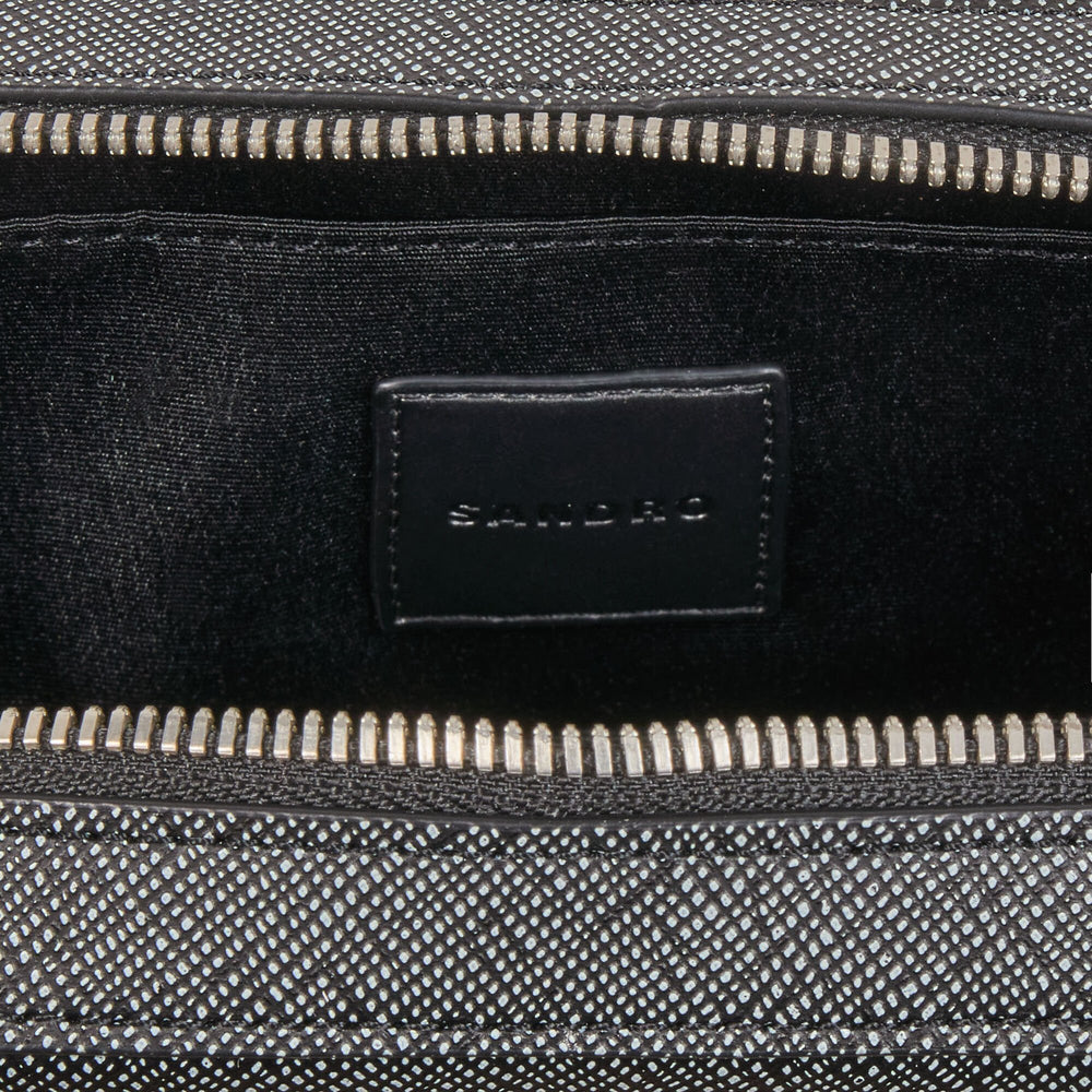 Small reconstitued leather bag Graphites Sandro Men