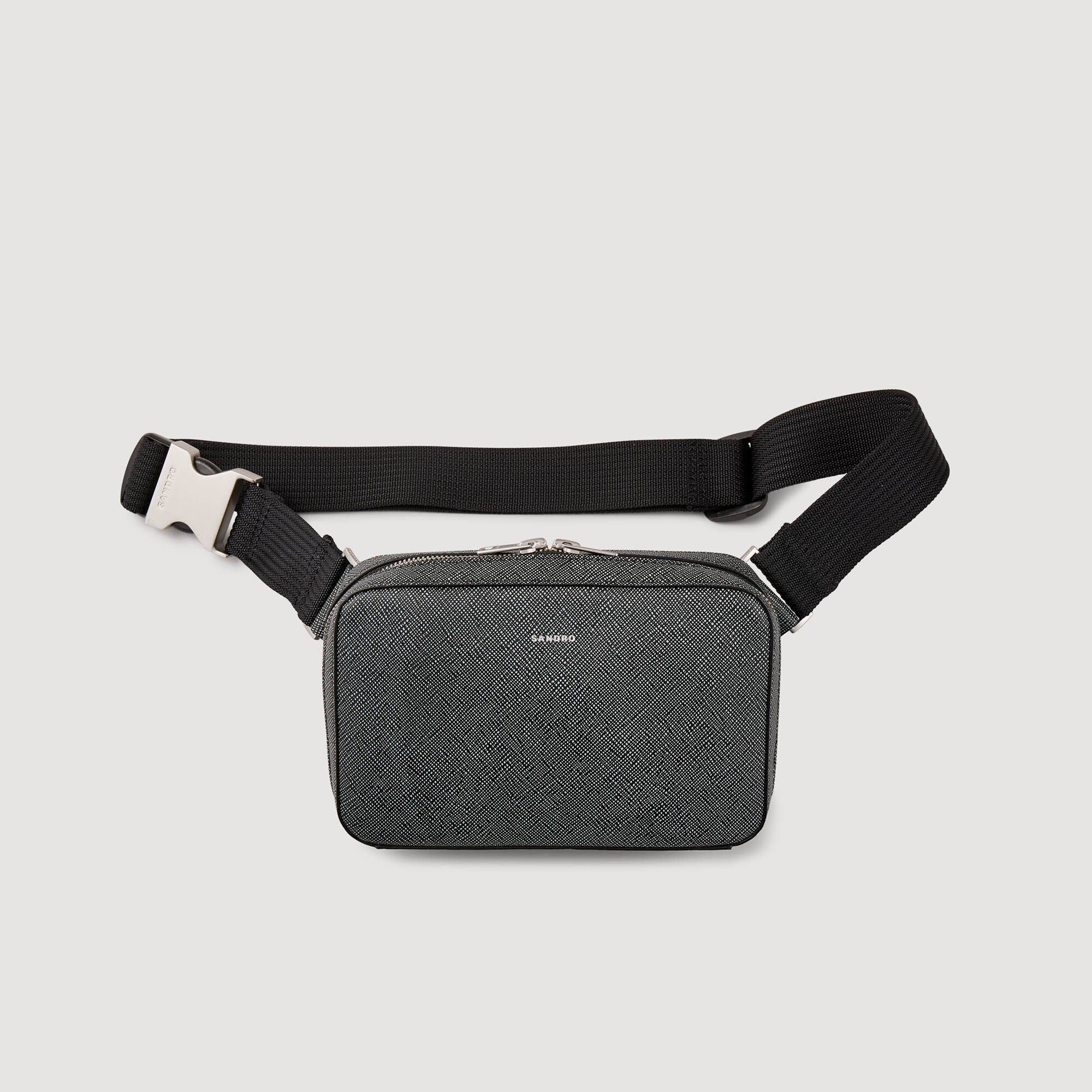 Small reconstitued leather bag Graphites Sandro Men
