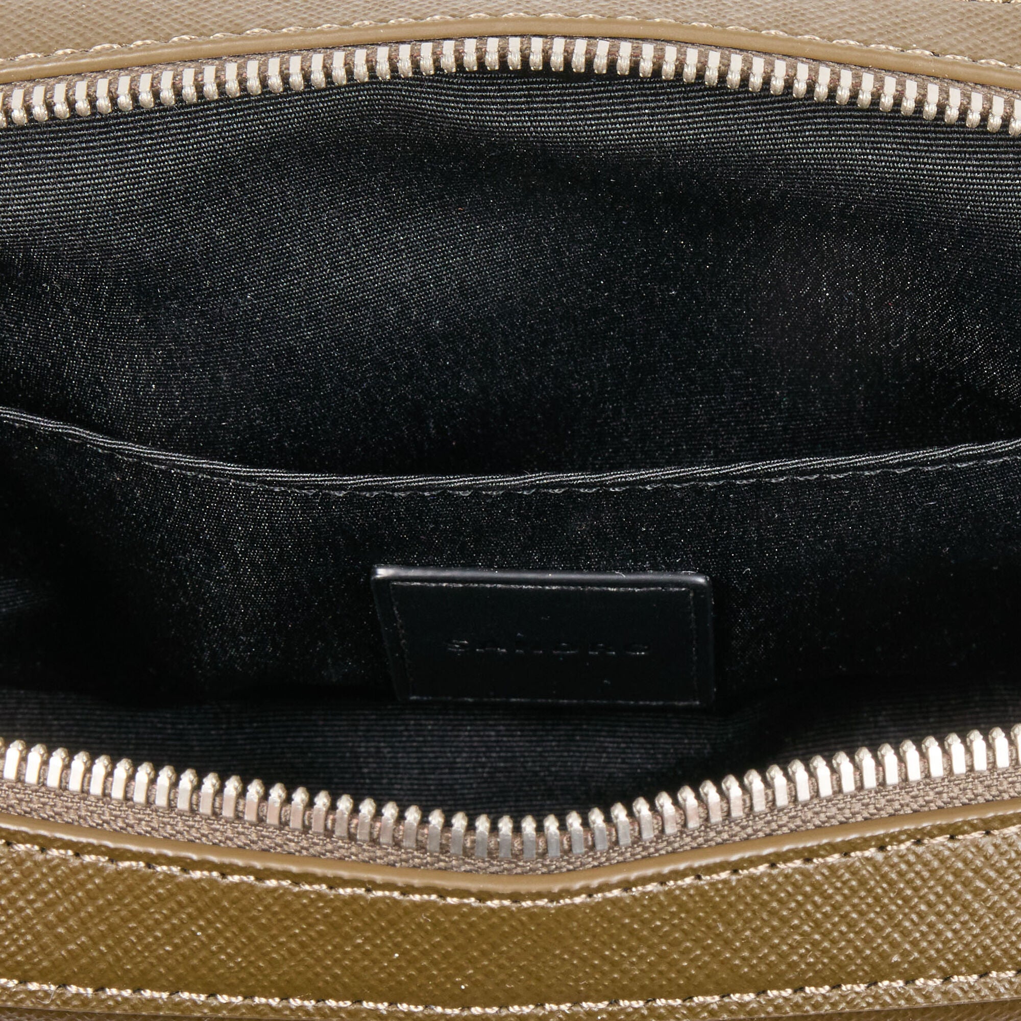 Small reconstitued leather bag Olive Green. Sandro Men