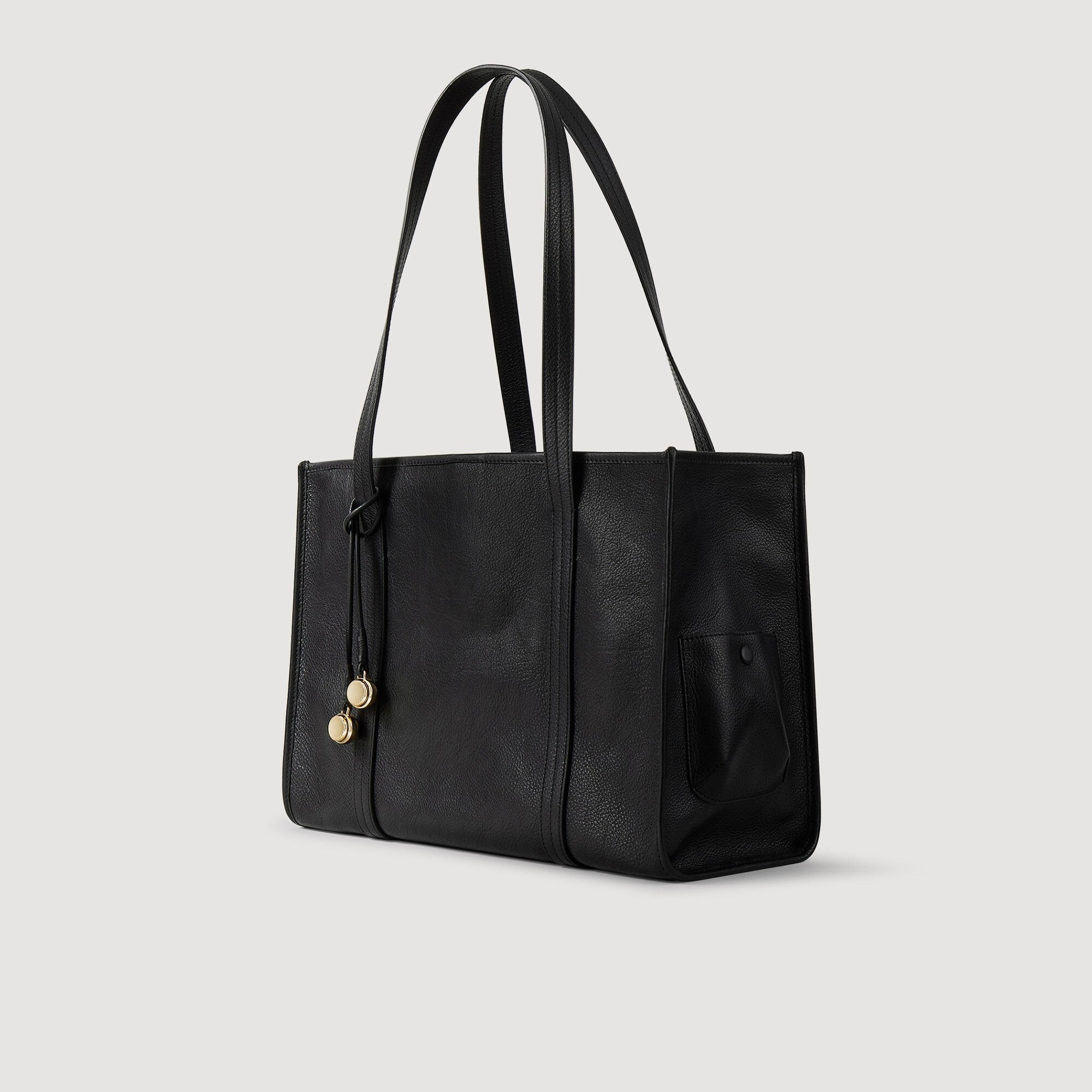 Soft leather tote bag Black Sandro Women