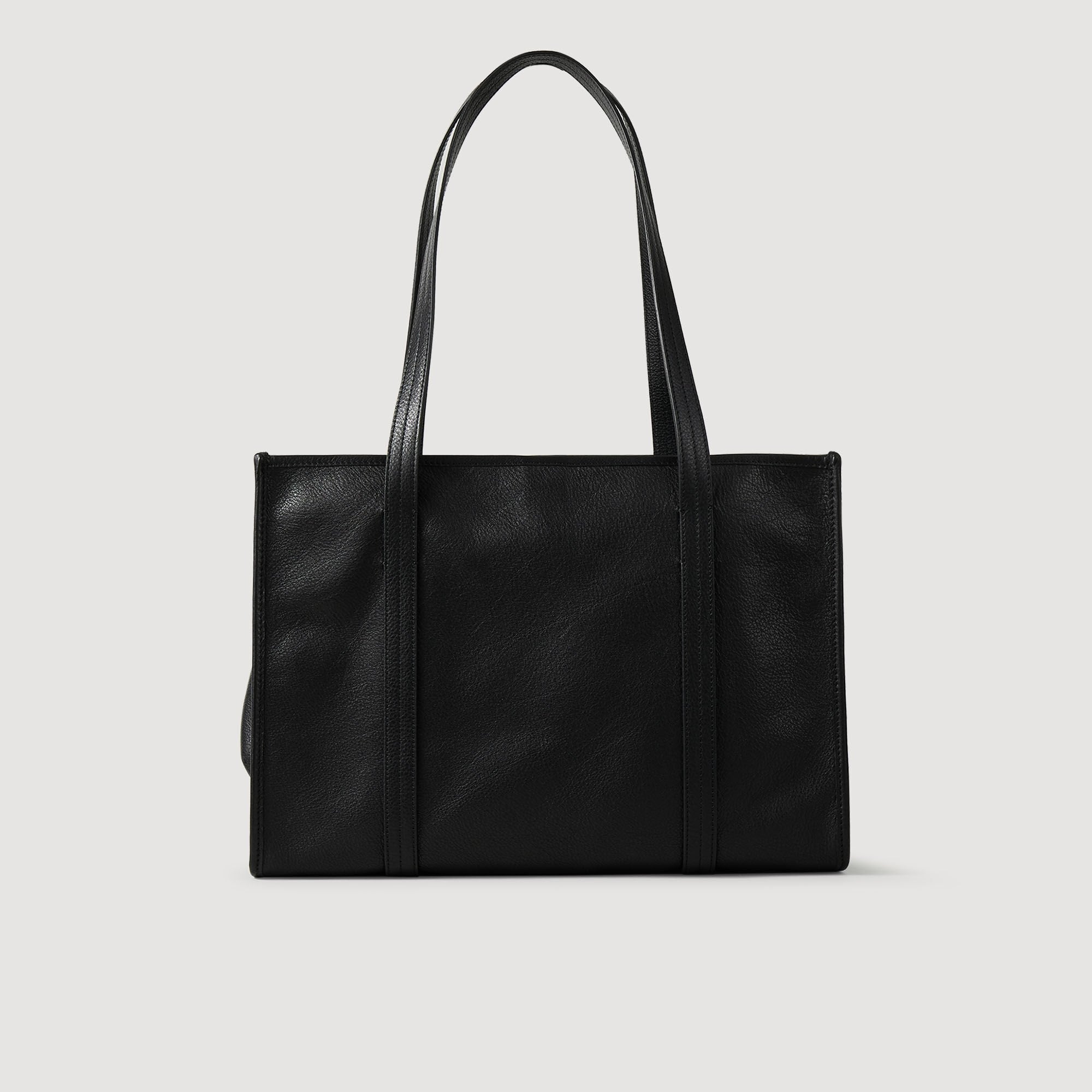 Soft leather tote bag Black Sandro Women