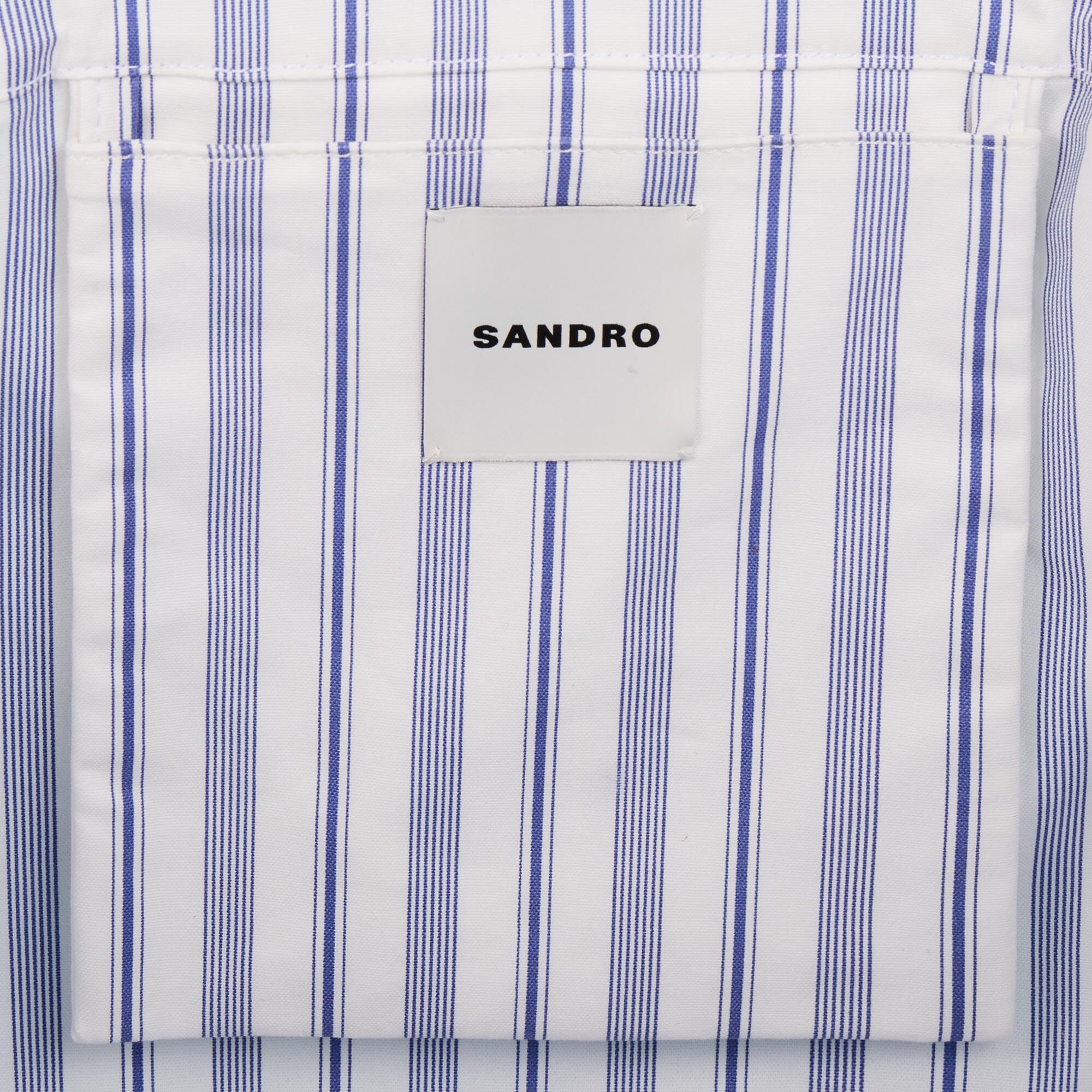 Striped canvas tote bag Blue / Ecru Sandro Women